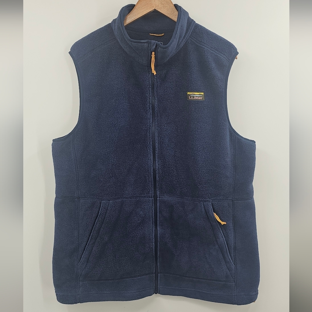 L.L. Bean Classic Fleece Blue Vest Size XL Tall - Picture 11 of 11